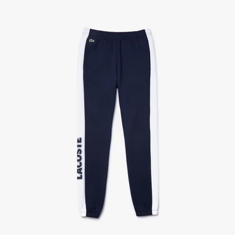 pantalon de jogging lacoste sport en molleton bicolore