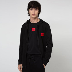 Sweat zippé Hugo Boss Daple en molleton de coton avec patch logo