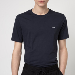 T-shirt Hugo Dero212 Bleu Marine uni en coton