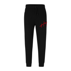 Pantalon de jogging Drog HUGO en coton avec logo brodé noir