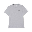 T-SHIRT REGULAR FIT LACOSTE EN JERSEY DE COTON GRIS LOGO BRODÉ