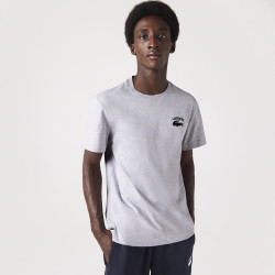 T-SHIRT REGULAR FIT LACOSTE EN JERSEY DE COTON GRIS LOGO