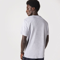 T-SHIRT REGULAR FIT LACOSTE DE COTON GRIS LOGO BRODÉ