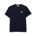 T-SHIRT REGULAR FIT LACOSTE EN JERSEY DE COTON BLEU MARINE LOGO BRODÉ