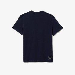 T-SHIRT REGULAR FIT LACOSTE EN JERSEY DE COTON BLEU LOGO BRODÉ