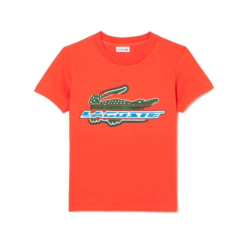 T-shirt enfant Lacoste avec crocodile et marquage Chez DM'Sports