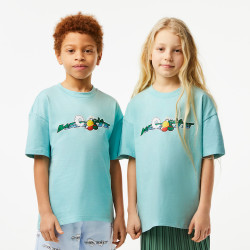 T-shirt enfant Lacoste avec crocodile et marquage Chez DM'Sports