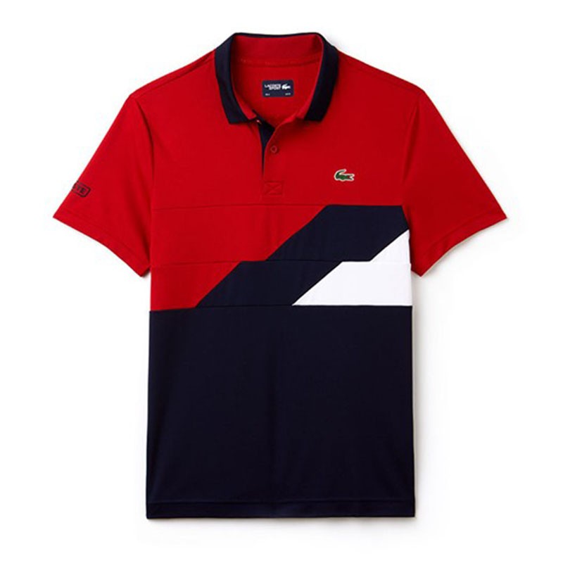 Vente polo Lacoste SPORT Blanc, phare marine et blanc pas cher