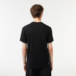 LACOSTE T-shirt bandes noir imprimé - SPORT AVENTURE