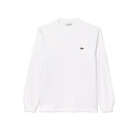 T-SHIRT LACOSTE BLANC MANCHES LONGUES EN JERSEY DE COTON