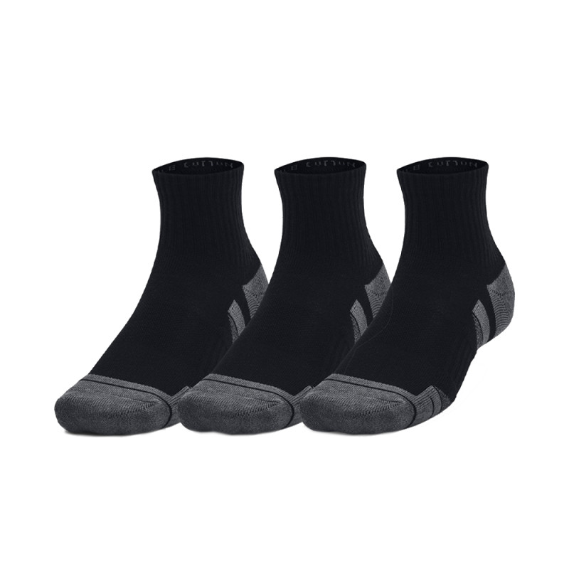 LOT DE 3 PAIRES DE CHAUSSETTES NOIRES MI-HAUTES UNDER ARMOUR PERFORMANCE UNISEXE