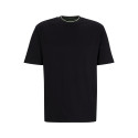 T-SHIRT NOIR BOSS COUPE DÉCONTRACTÉE EN COTON INTERLOCK AVEC COL LOGO TEE 7