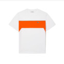 T-SHIRT LACOSTE COLOR-BLOCK EN JERSEY DE COTON BLANC ET ORANGE