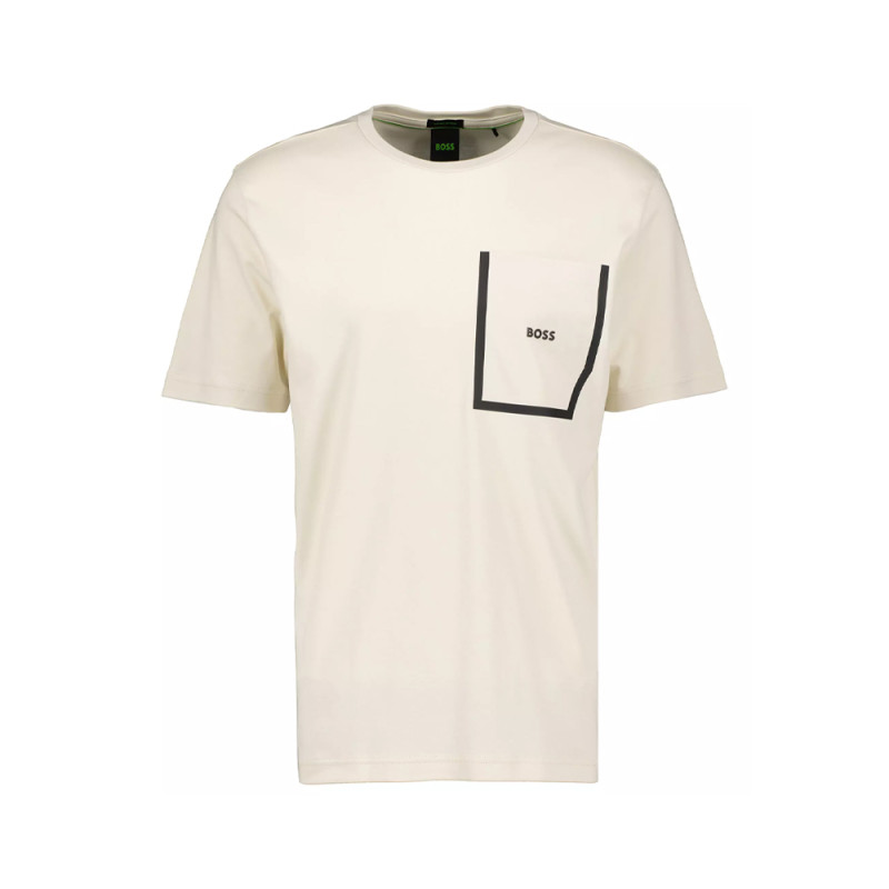 T-SHIRT BOSS THILIX 4 BEIGE REGULAR FIT AVEC POCHE ENCADRÉE