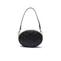 SAC LACOSTE OVALE MAHEKI EN CUIR NOIR AVEC BANDOULIÈRE