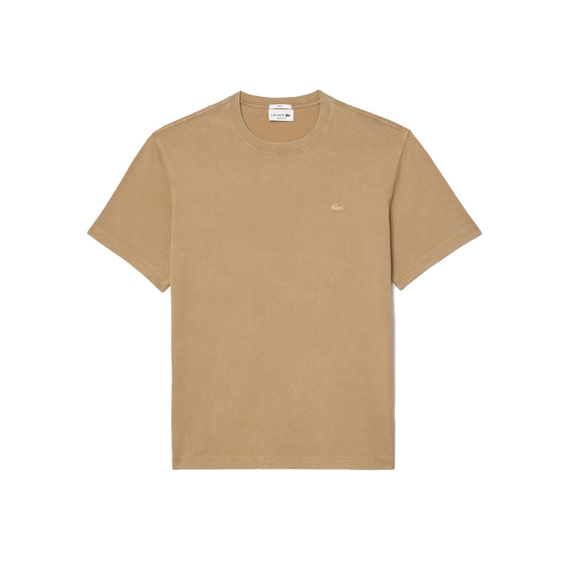 T-SHIRT LACOSTE DÉLAVÉ EN JERSEY DE COTON BEIGE