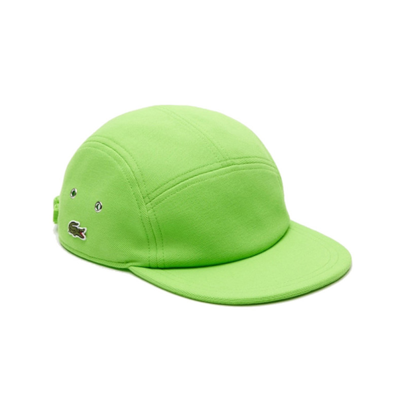 CASQUETTE GIROLLE UNISEXE UNIE LACOSTE EN PIQUÉ DE COTON BIOLOGIQUE VERTE