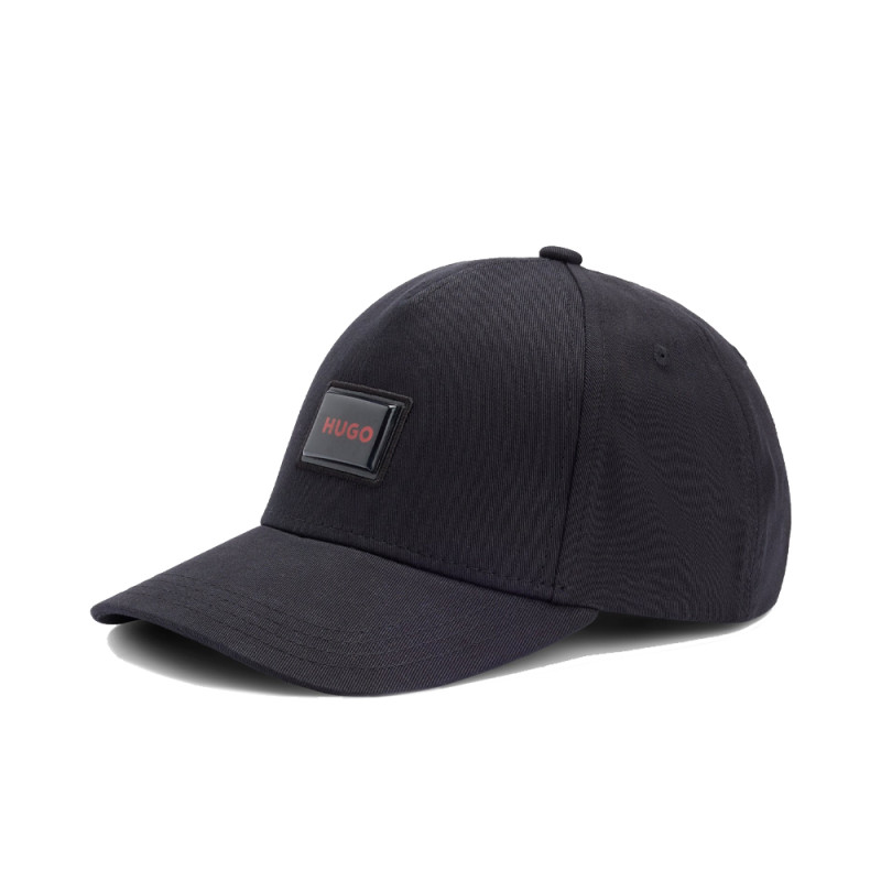 CASQUETTE HUGO JUDE-SL EN TWILL DE COTON NOIRE AVEC PATCH LOGOTÉ