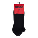 LOT DE TROIS PAIRES DE CHAUSSETTES INVISIBLES NOIRES HUGO EN COTON MÉLANGÉ AVEC LOGOS