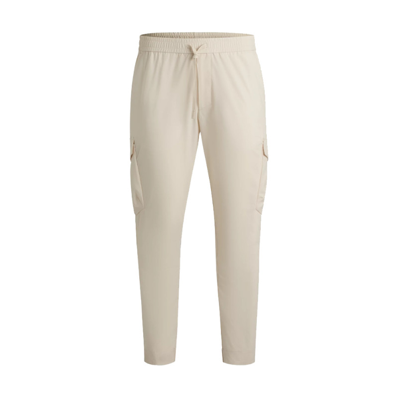 PANTALON FUSELÉ EN POPELINE STRETCH FACILE À REPASSER BEIGE BOSS T-URBANEX