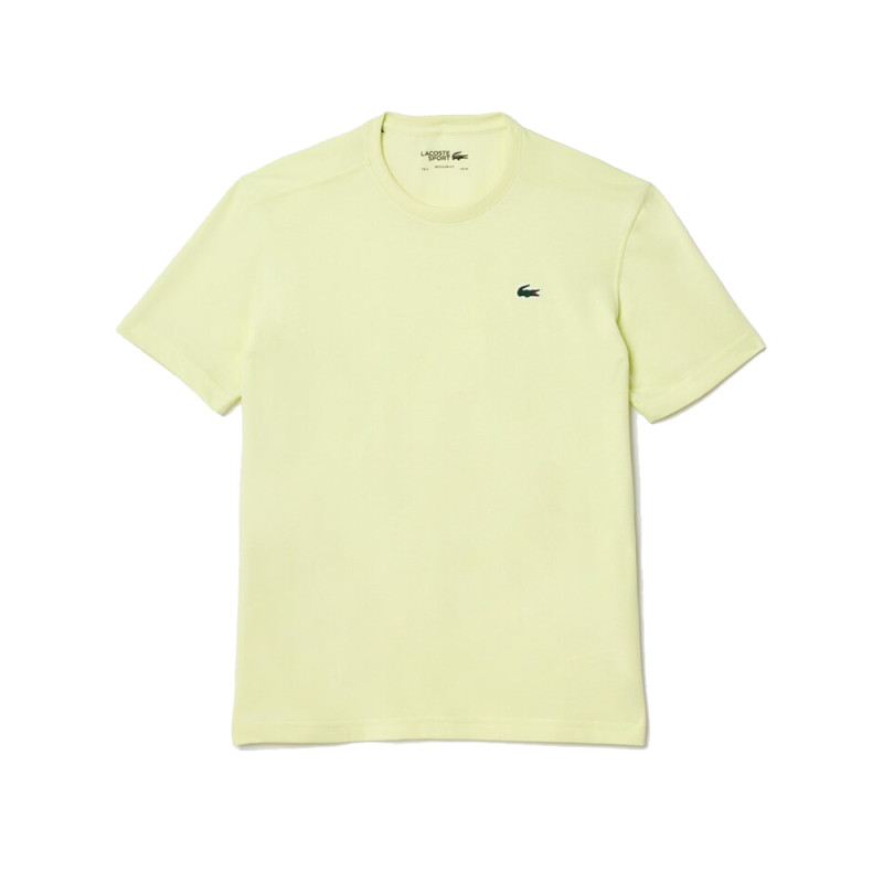 T-SHIRT JAUNE LACOSTE TENNIS SPORT COL ROND EN COTON TECHNIQUE