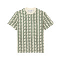 T-SHIRT LACOSTE EN COTON MONOGRAMME BLANC ET VERT