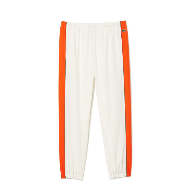 PANTALON DE SURVÊTEMENT LACOSTE SPORTSUIT LÉGER BLANC ET ORANGE