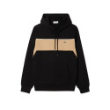 SWEATSHIRT À CAPUCHE COLOR-BLOCK LACOSTE NOIR ET BEIGE