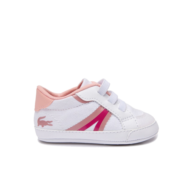 BASKETS BLANCHES ET ROSES LACOSTE L004 CUB BÉBÉ