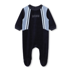 PYJAMA EN VELOURS BLEU MARINE BOSS POUR BÉBÉ