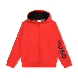 CARDIGAN DE JOGGING MOLLETONNÉ ROUGE ENFANT HUGO