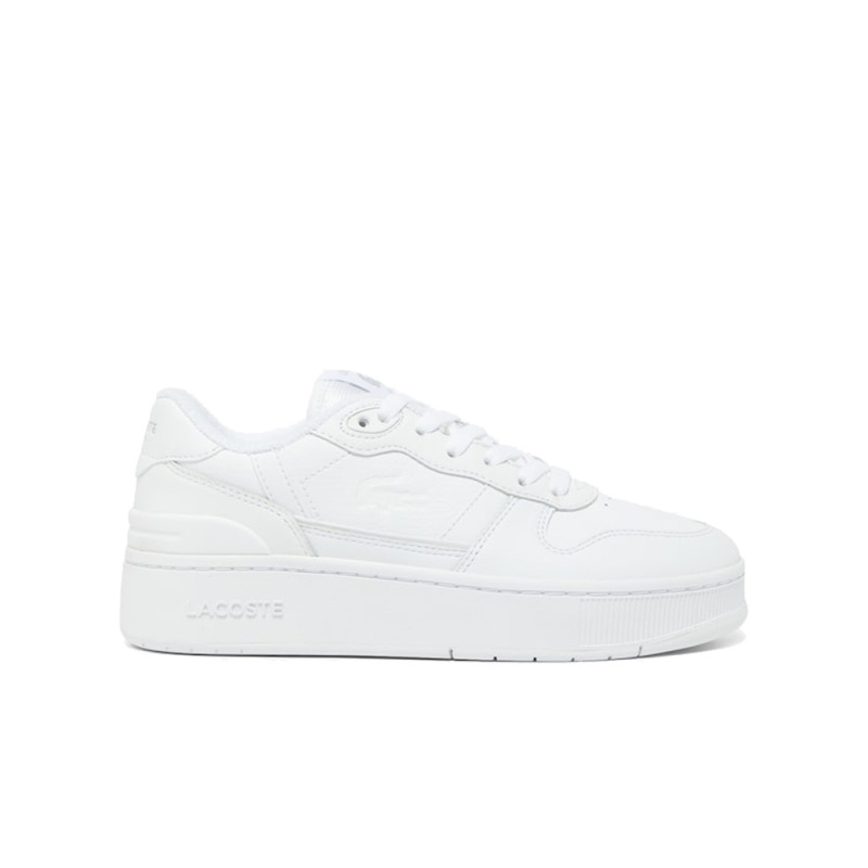 BASKETS LACOSTE T-CLIP PLATFORM FEMME EN CUIR BLANCHES