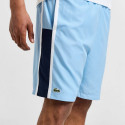 SHORT LÉGER LACOSTE SPORT EMPIÈCEMENT COLOR BLOCK BLEU MARINE ET BLANC