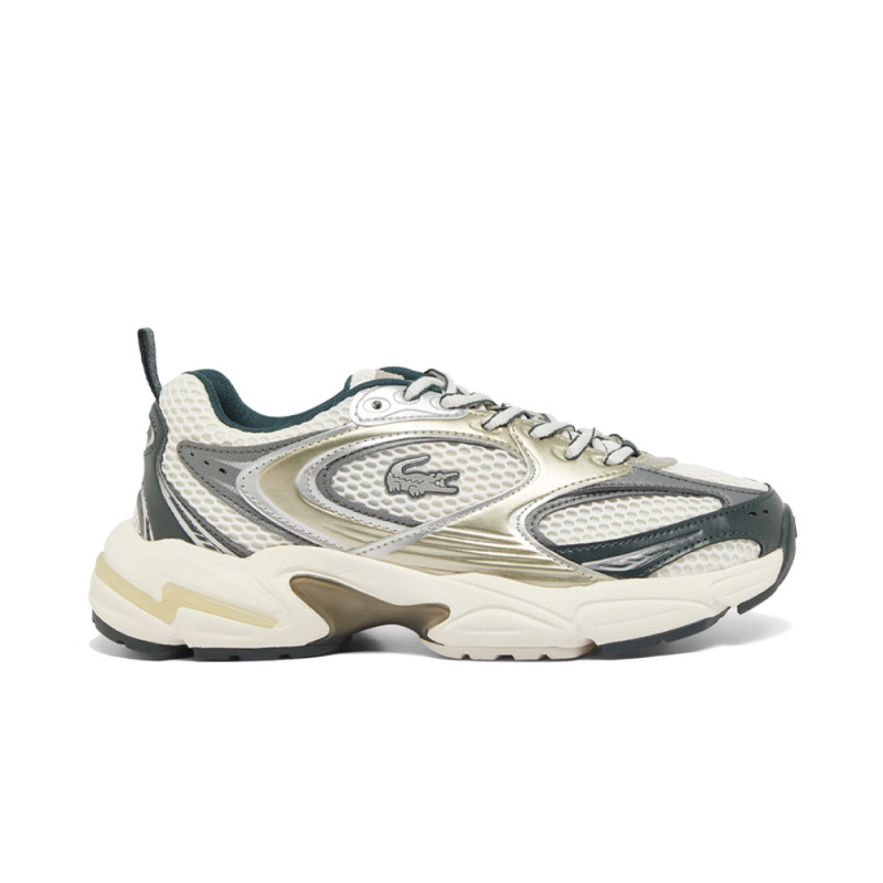 BASKETS LACOSTE FEMME STORM 96 2K BEIGES ET VERT FONCÉ