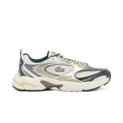 BASKETS LACOSTE STORM 96 2K BEIGES ET VERT FONCÉ