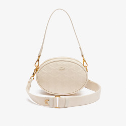 SAC  MAHEKI LACOSTE EN CUIR MONOGRAMME BEIGE