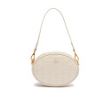 SAC OVALE MAHEKI LACOSTE EN CUIR EMBOSSÉ BEIGE