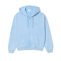 SWEATSHIRT À CAPUCHE LACOSTE LOOSE FIT EFFET DÉLAVÉ BLEU