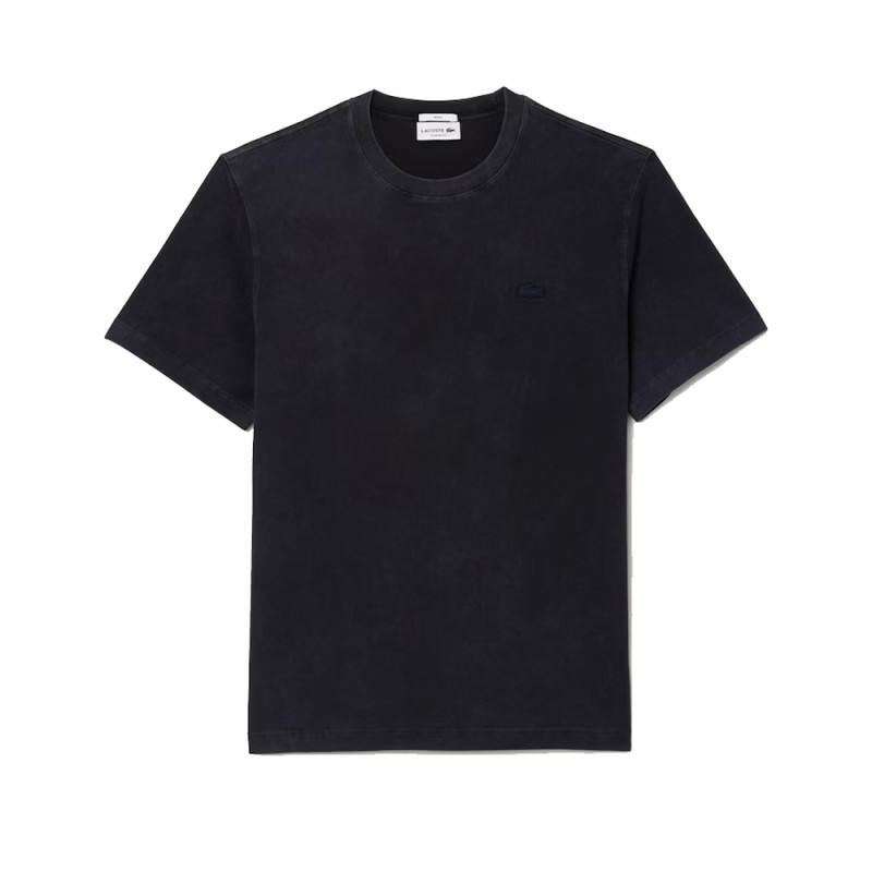 T-SHIRT LACOSTE DÉLAVÉ EN JERSEY DE COTON NOIR