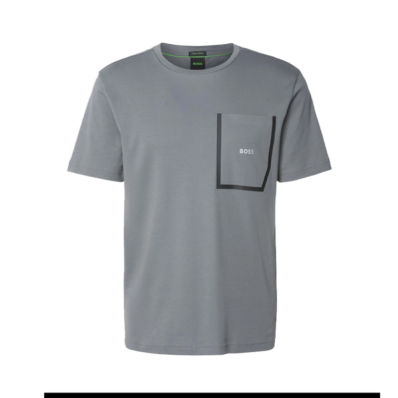 T-SHIRT BOSS THILIX 4 GRIS REGULAR FIT AVEC POCHE ENCADRÉE