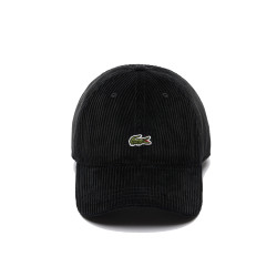 CASQUETTE LACOSTE NOIRE EN VELOURS DE COTON