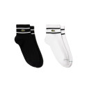 LOT DE 2 PAIRES DE CHAUSSETTES RAYÉES LACOSTE NOIRES ET BLANCHES