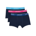 LOT DE 3 BOXERS BLEUS LACOSTE AVEC CEINTURE CONTRASTÉE