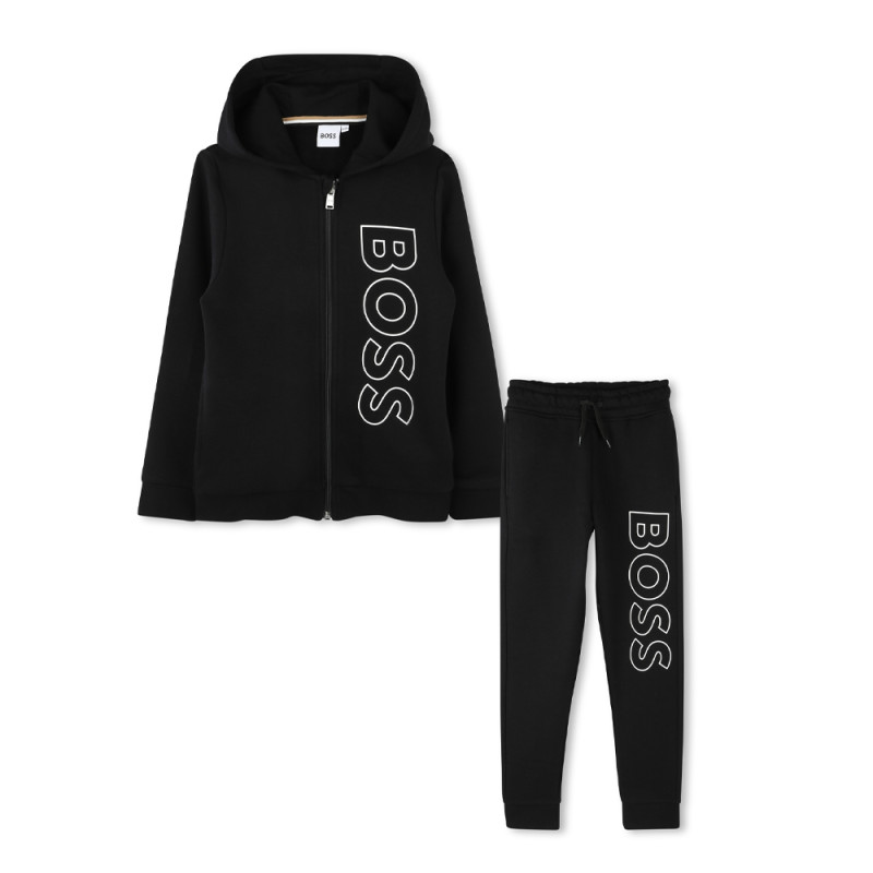 ENSEMBLE DE JOGGING MOLLETONNÉ NOIR BOSS ENFANT