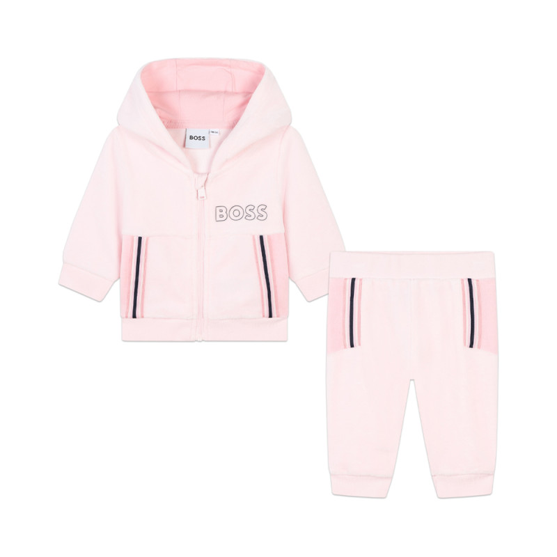 ENSEMBLE DE JOGGING BOSS POUR BÉBÉ EN VELOURS ROSE