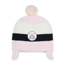 BONNET À POMPON BOSS EN COTON POUR BÉBÉ ROSE