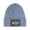 BONNET BOSS EN TRICOT DOUBLÉ BLEU POUR BÉBÉ