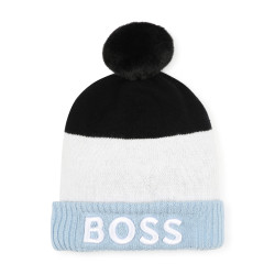 BONNET À POMPON BOSS BLEU POUR BÉBÉ