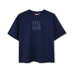 T-SHIRT BLEU MARINE À MANCHES COURTES HUGO POUR ENFANT