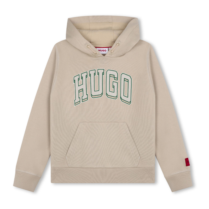 SWEATSHIRT À CAPUCHE BEIGEAVEC IMPRIMÉ HUGO POUR ENFANT